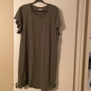 Terra and sky shirt sleeve dress with pockets